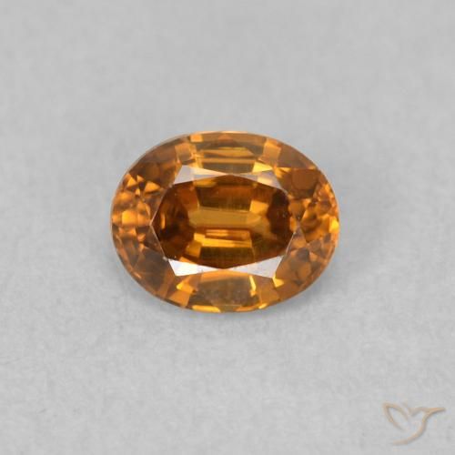0.57ct 天然 橙棕色 锆石, 椭圆形, VVS
