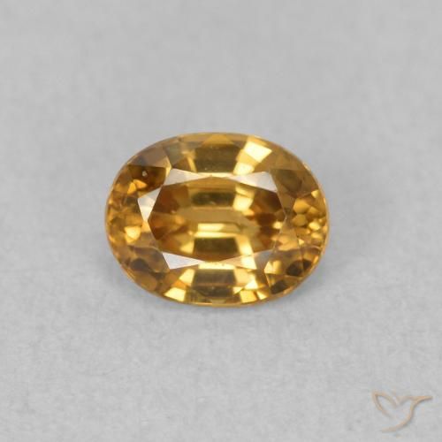 0.65ct 天然 金棕色 锆石, 椭圆形, VVS, Photo A