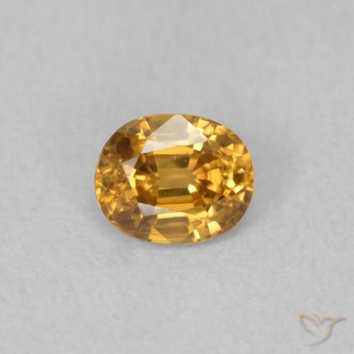 0.66ct 天然 金棕色 锆石, 椭圆形, VVS