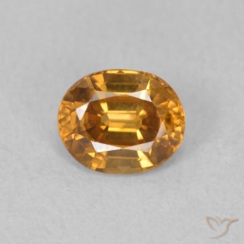 0.96ct 天然 金棕色 锆石, 椭圆形, VVS