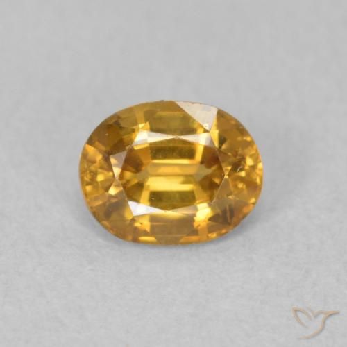 0.91ct 天然 橙金 锆石, 椭圆形, VVS