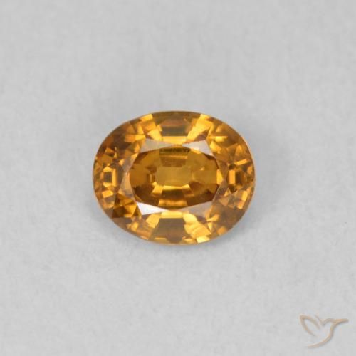 0.59ct 天然 中橙 锆石, 椭圆形, VVS
