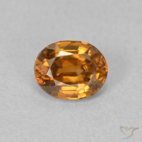 1.02ct 天然 中橙 锆石, 椭圆形, VVS