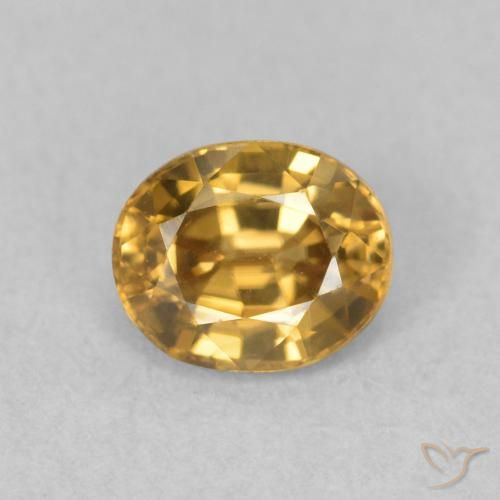1.05ct 天然 金色 锆石, 椭圆形, VVS-VS