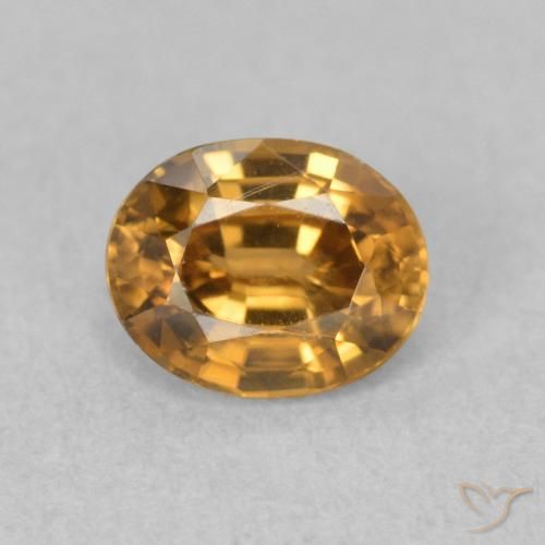 0.97ct 天然 金棕色 锆石, 椭圆形, VS