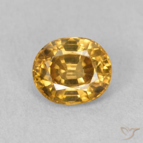 1.11ct 天然 金色 锆石, 椭圆形, VVS-VS