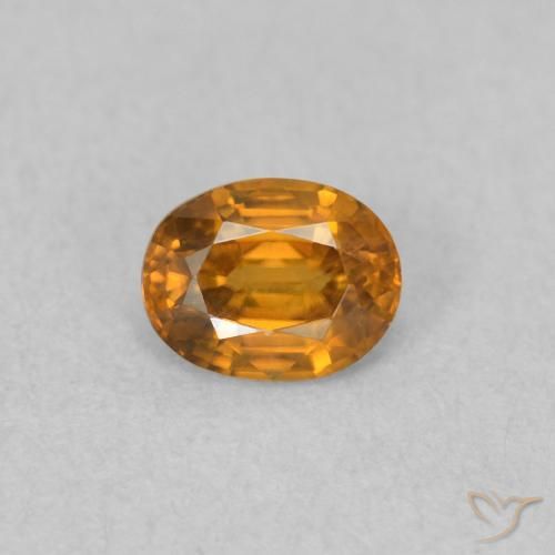 0.59ct 天然 棕橙色 锆石, 椭圆形, VVS-VS