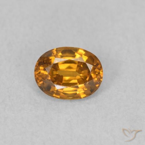 0.63ct 天然 棕橙色 锆石, 椭圆形, VVS-VS