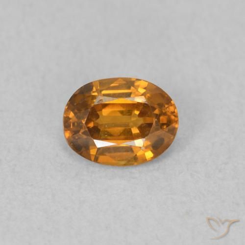 0.58ct 天然 棕橙色 锆石, 椭圆形, VVS-VS