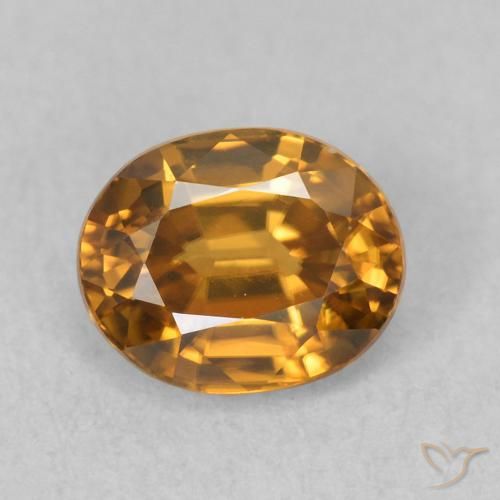 1.09ct 天然 金棕色 锆石, 椭圆形, VVS
