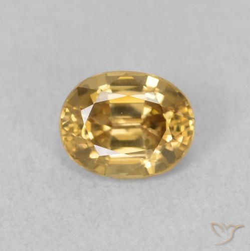 0.63ct 天然 金色 锆石, 椭圆形, VVS