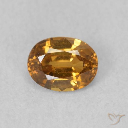 0.60ct 天然 金棕色 锆石, 椭圆形, VVS