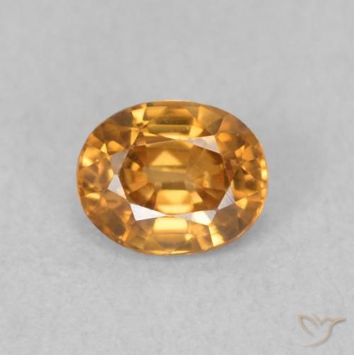 0.62ct 天然 深橙色 锆石, 椭圆形, VVS