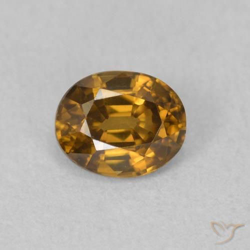 0.62ct 天然 金棕色 锆石, 椭圆形, VVS