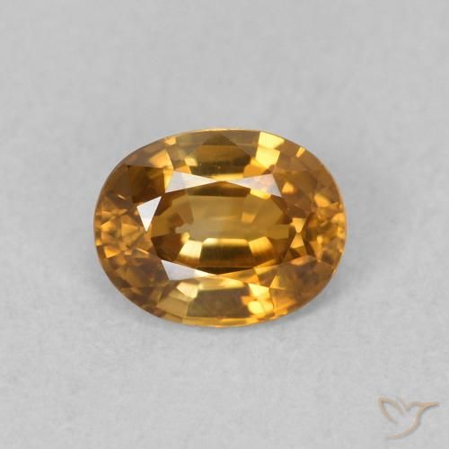 0.62ct 天然 金棕色 锆石, 椭圆形, VVS