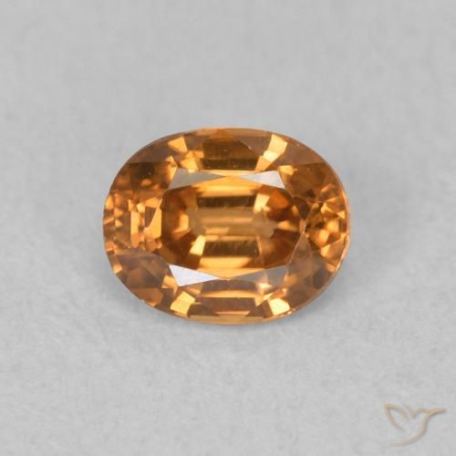 0.65ct 天然 中橙 锆石, 椭圆形, VVS