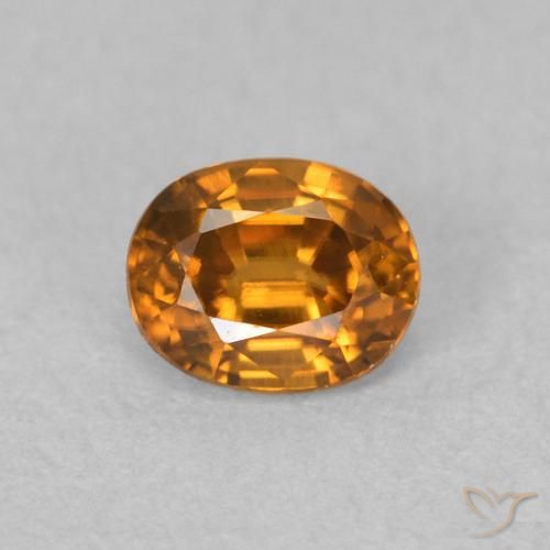 0.64ct 天然 橙棕色 锆石, 椭圆形, VVS