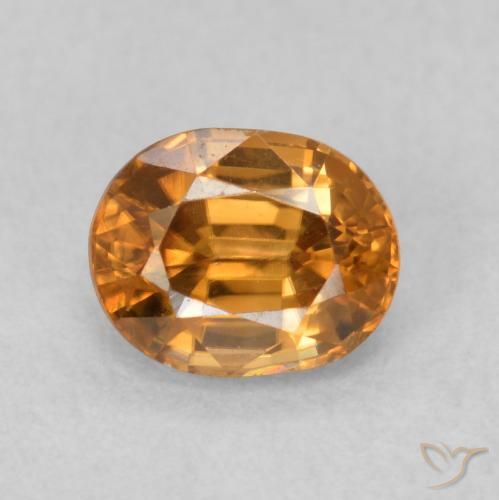 0.95ct 天然 橙棕色 锆石, 椭圆形, VS