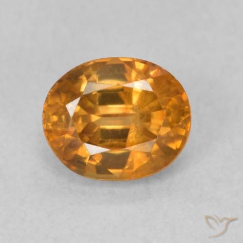 1.04ct 天然 橙棕色 锆石, 椭圆形, VS