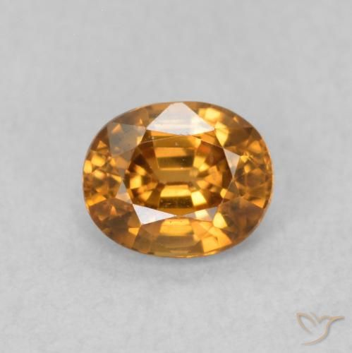 0.67ct 天然 橙棕色 锆石, 椭圆形, VS