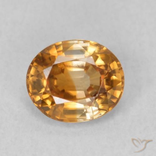 0.96ct 天然 橙棕色 锆石, 椭圆形, VVS-VS