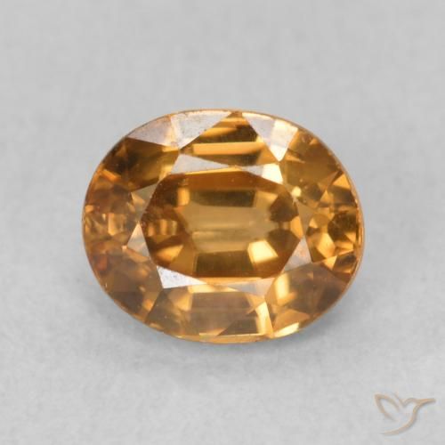 1.02ct 天然 橙棕色 锆石, 椭圆形, VVS-VS