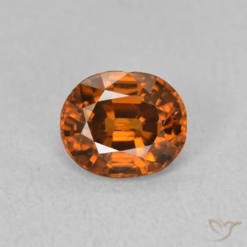 0.99ct 天然 Medium Dark-Orange 锆石, 椭圆形, VVS-VS