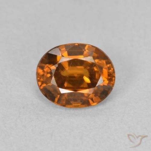 1.07ct 天然 Medium Dark-Orange 锆石, 椭圆形, VVS
