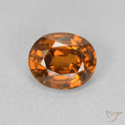 1.09ct 天然 中橙 锆石, 椭圆形, VVS