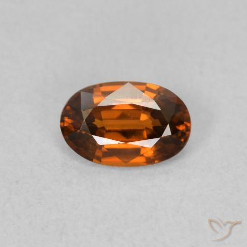 0.64ct 天然 红橙色 锆石, 椭圆形, VVS