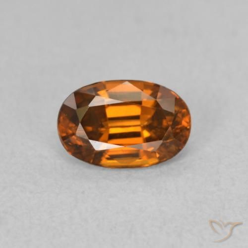 0.80ct 天然 中橙 锆石, 椭圆形, VVS