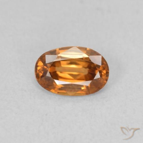 0.64ct 天然 橙棕色 锆石, 椭圆形, VVS