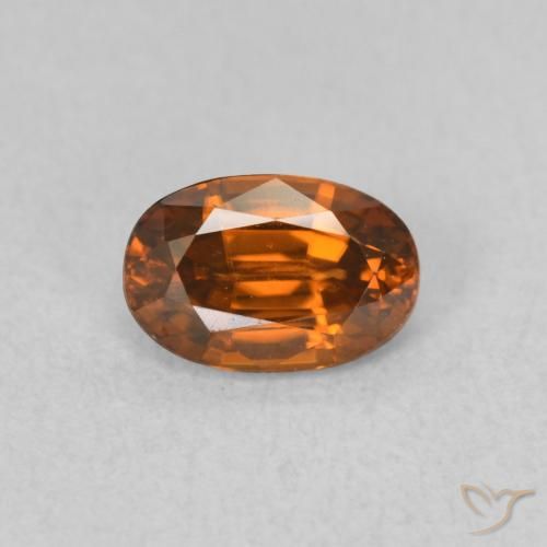 0.82ct 天然 Medium Dark-Orange 锆石, 椭圆形, VVS
