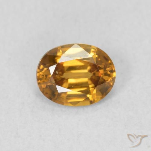 0.58ct 天然 金棕色 锆石, 椭圆形, VVS