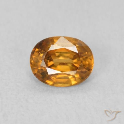 0.62ct 天然 橙棕色 锆石, 椭圆形, VVS-VS