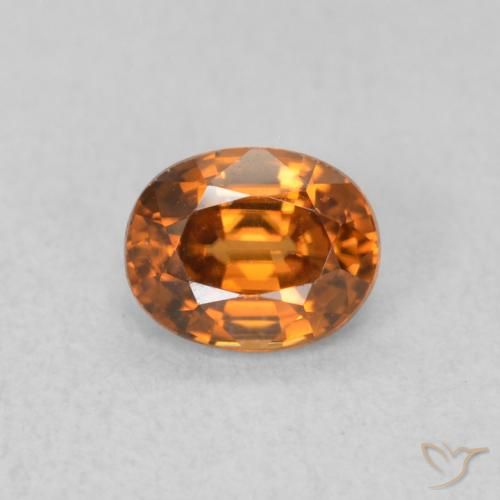 0.67ct 天然 深橙色 锆石, 椭圆形, VVS