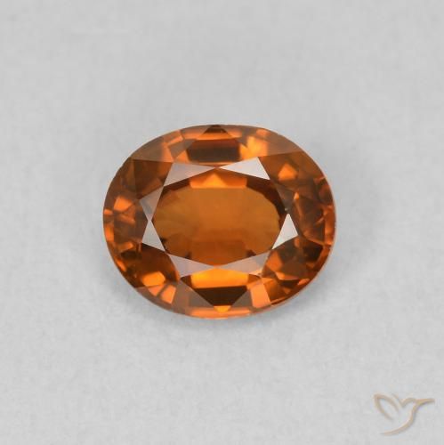 0.82ct 天然 中橙 锆石, 椭圆形, VVS