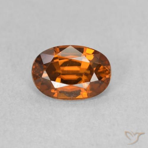 0.80ct 天然 中橙 锆石, 椭圆形, VVS