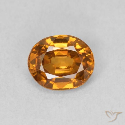 0.94ct 天然 棕橙色 锆石, 椭圆形, VVS