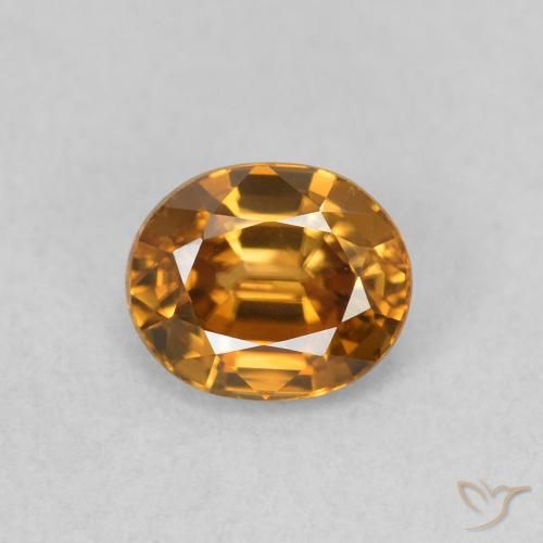 1.02ct 天然 中橙 锆石, 椭圆形, VVS