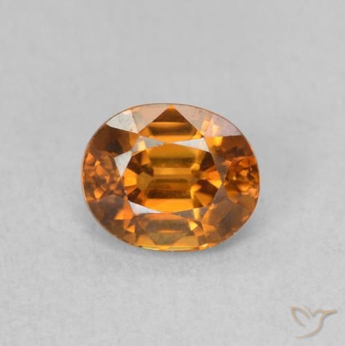 1.10ct 天然 中橙 锆石, 椭圆形, VVS