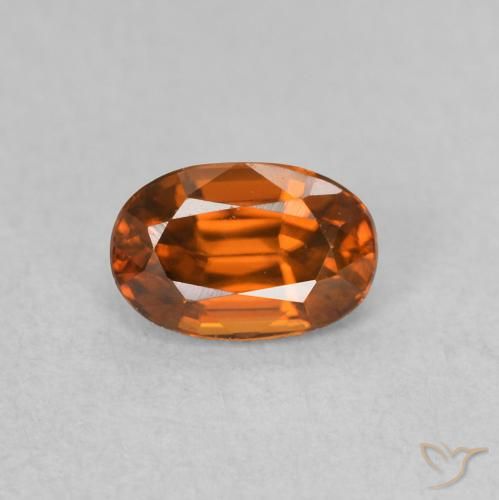 0.85ct 天然 火橙 锆石, 椭圆形, VVS