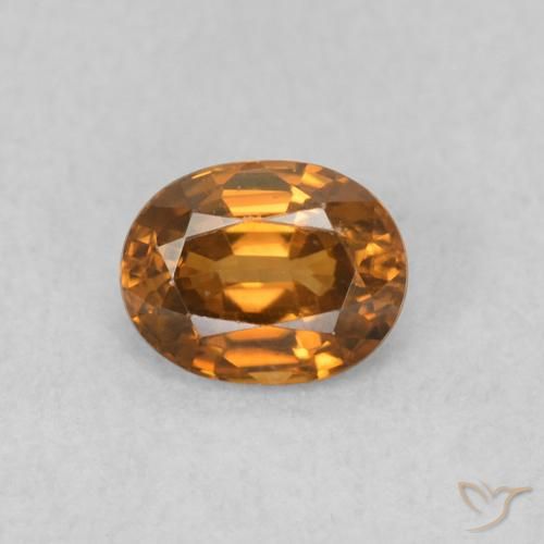 0.59ct 天然 橙棕色 锆石, 椭圆形, VVS-VS