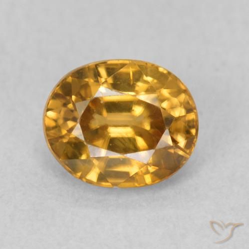 1.07ct 天然 金色 锆石, 椭圆形, VS