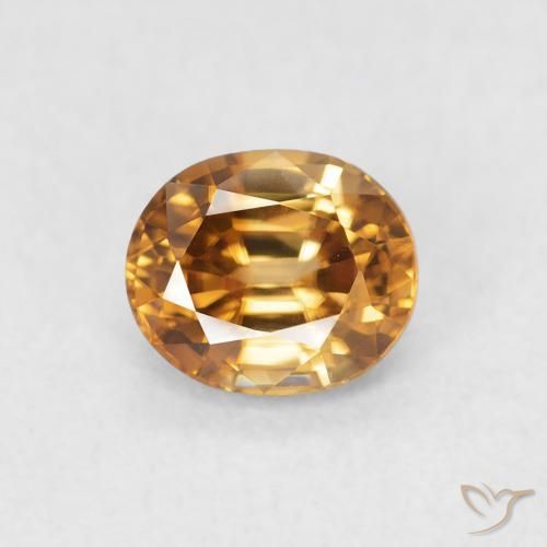 0.96ct 天然 中橙 锆石, 椭圆形, VVS
