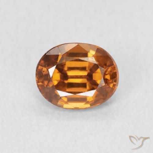 1.02ct 天然 中橙 锆石, 椭圆形, VVS-VS