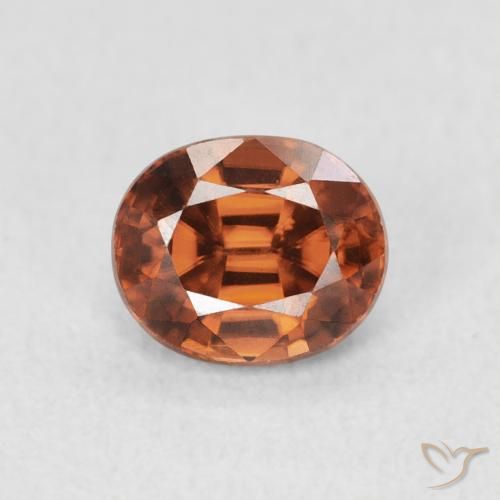 1.17ct 天然 深橙色 锆石, 椭圆形, VVS-VS
