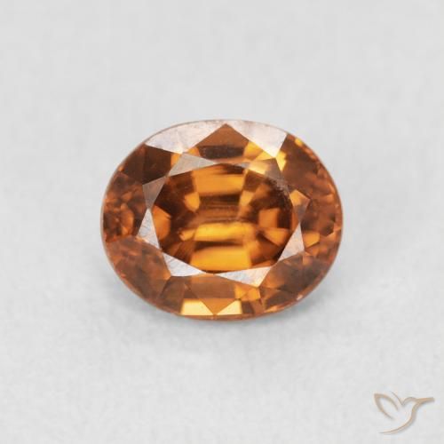 1.07ct 天然 中橙 锆石, 椭圆形, VVS-VS
