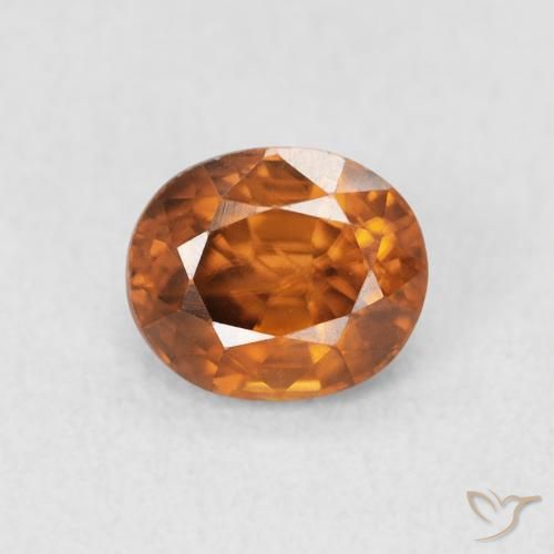 1.07ct 天然 中橙 锆石, 椭圆形, VVS-VS