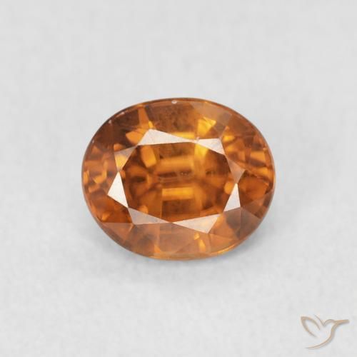 1.02ct 天然 橙棕色 锆石, 椭圆形, VS